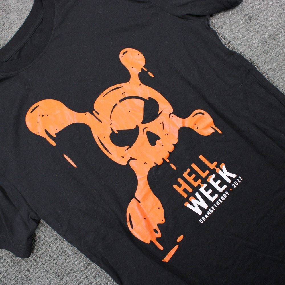Orangetheory Hell Week 2022 Skull Graphic Tee Black XS Workout Shirt
